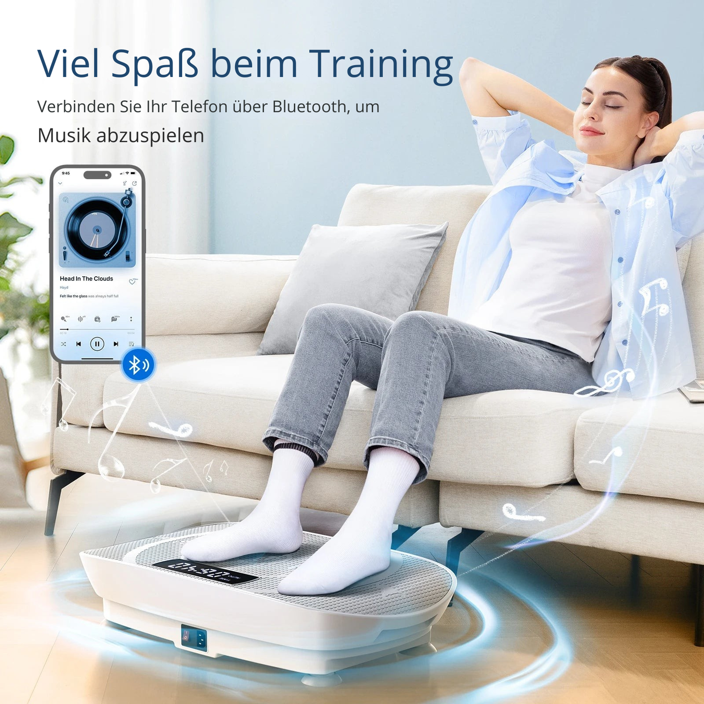 FitRoomPro Vibration Plate Trainer mit Widerstandsbändern